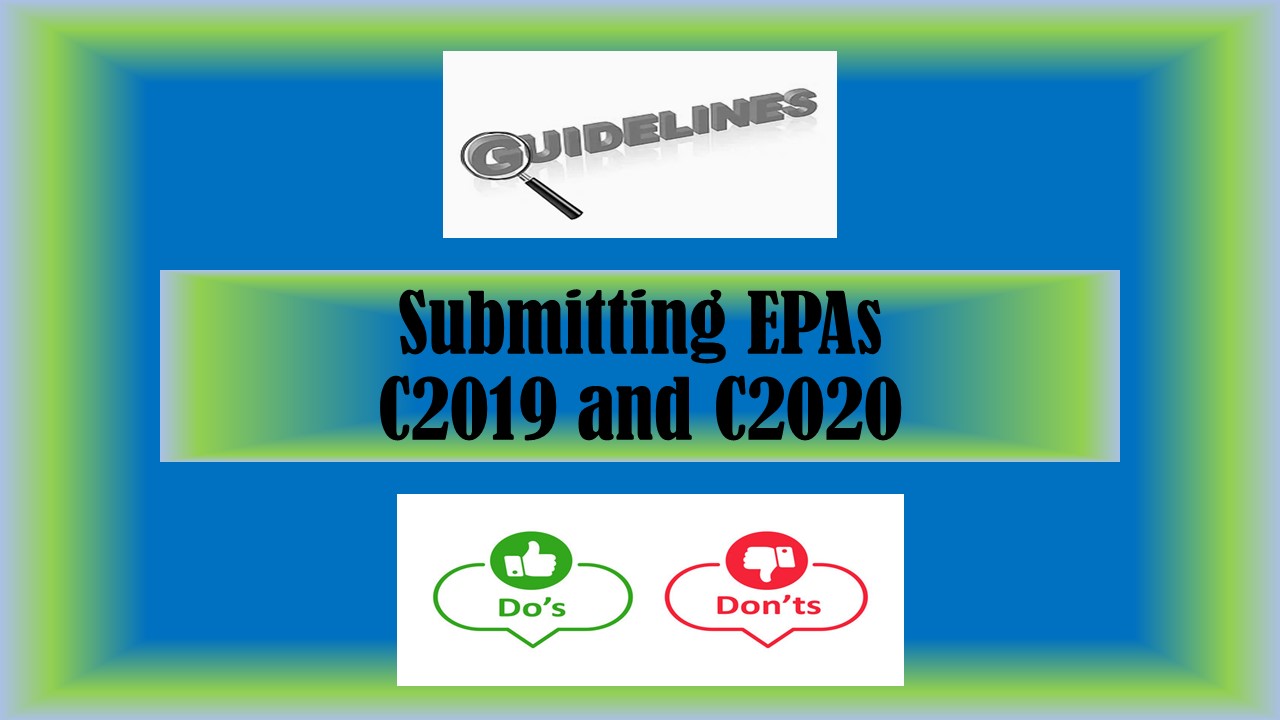 Guidelines on Submitting Entrustable Professional Activities (EPAs) for all C2019 and C2020